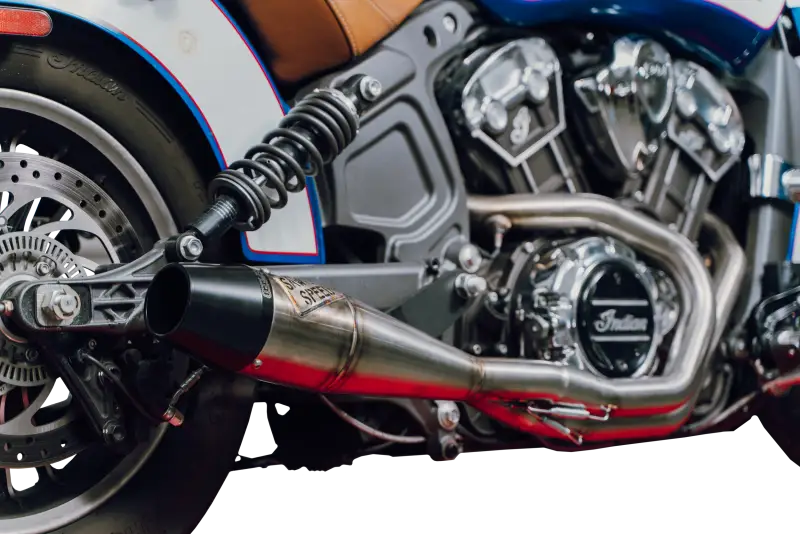 SAWICKI Indian Scout Full Length Brushed Ss W/ Blk End Cap
