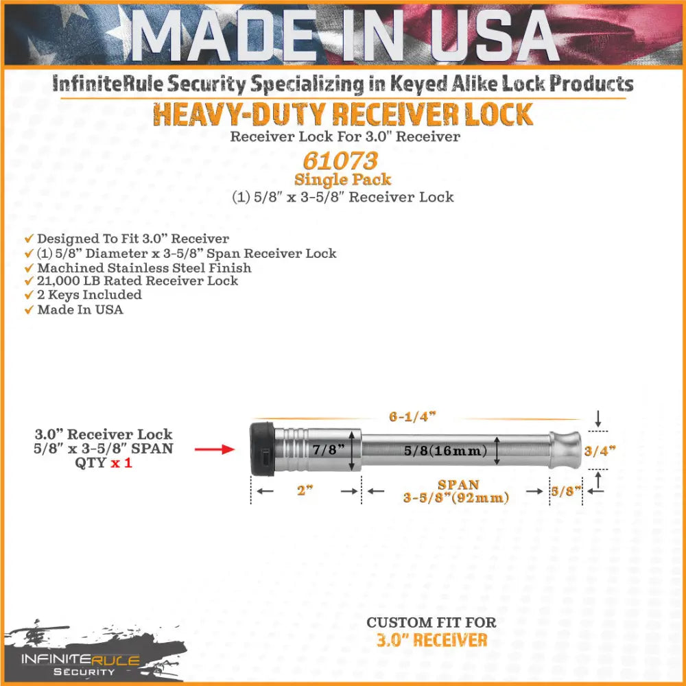 Infiniterule 61073-S Trailer Hitch Pin