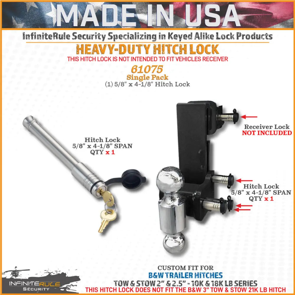 Infiniterule 61075-S Trailer Hitch Pin