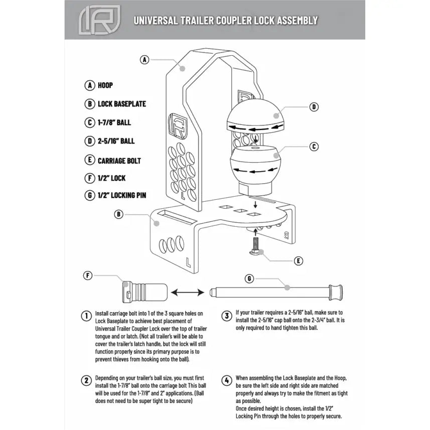 Infiniterule 61118-BX Trailer Hitch Lock