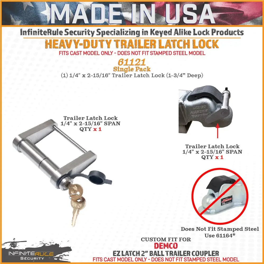 Infiniterule 61121-S Trailer Hitch Lock