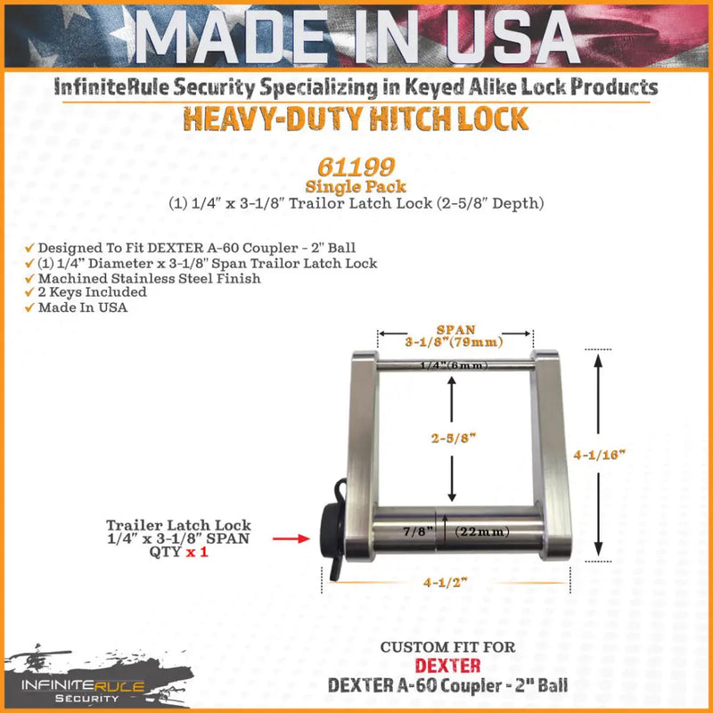 Infiniterule 61199-S Trailer Hitch Lock