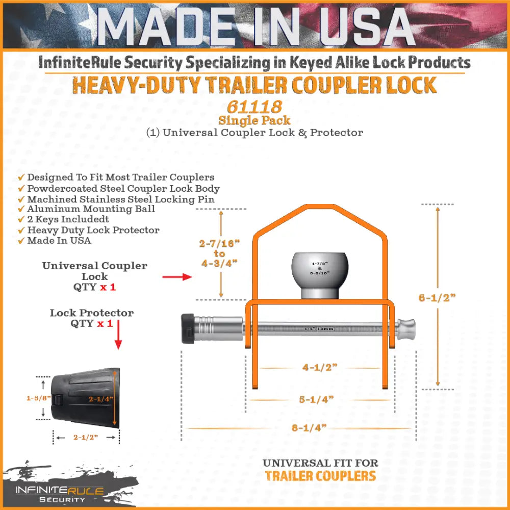 Infiniterule 61636-BX Trailer Hitch Lock