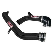 Black automotive upper intercooler pipe from Nissan Juke intercooler pipe kit with clamps