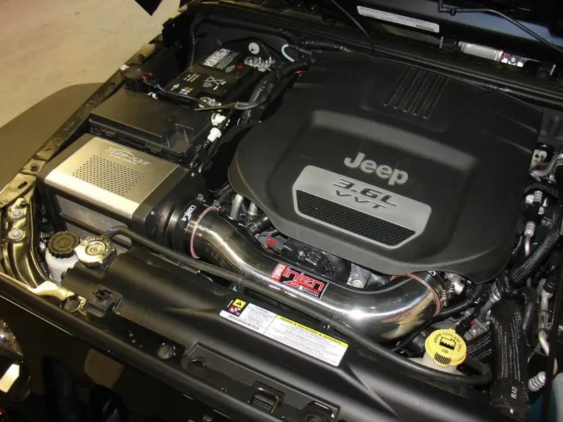 Jeep Wrangler 3.6L VVT engine with Injen short ram intake and aftermarket cold air intake