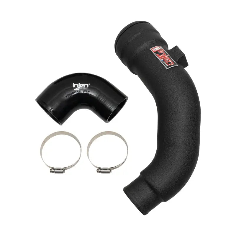 Black intake system with hose clamps for Ford F250 turbo diesel V8-6 engine upgrade
