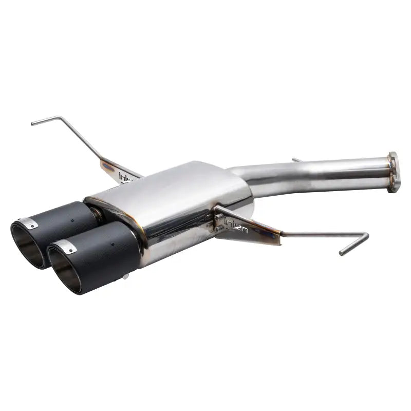 Polished stainless steel exhaust system with dual black tips for Hyundai Veloster performance