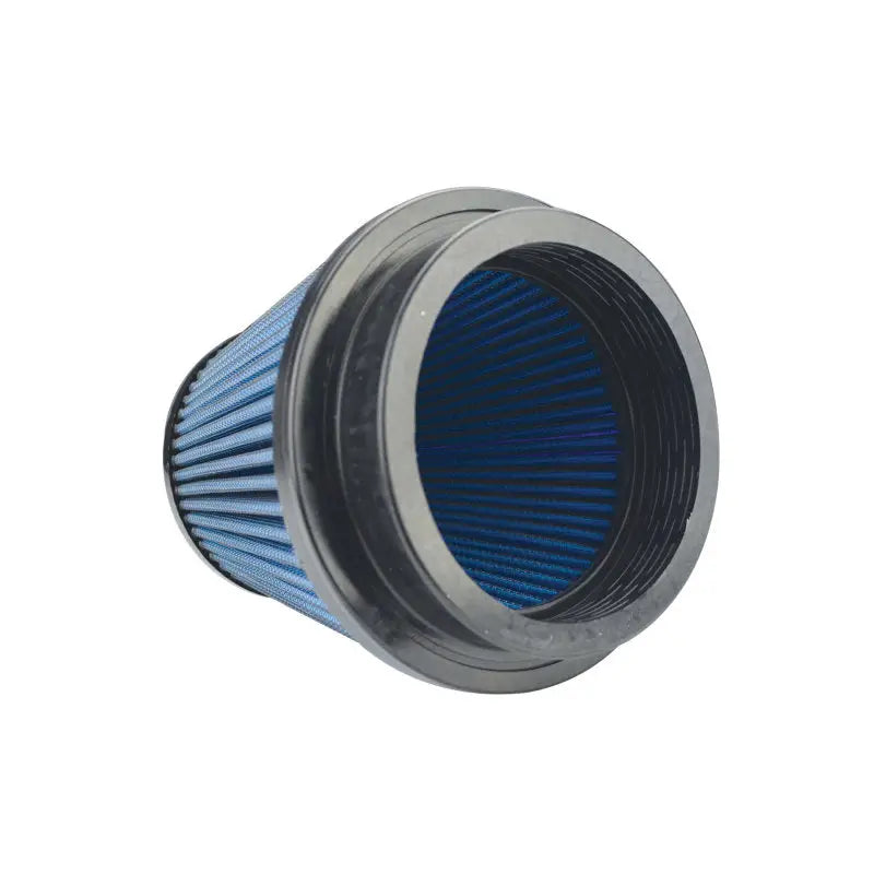 Injen NanoWeb Dry Air Filter with blue pleated material, black flange, and high-flow base media.