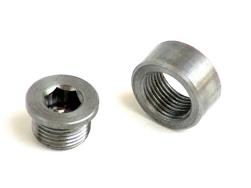 Stainless steel Innovate Bung/Plug Kit for 1/2 inch wideband O2 sensors, ideal for RV, automotive, powersports, off-road, marine, and exterior applications, providing enhanced sensor heat exposure and extra clearance, Performance, Truck & Automotive, Exhaust, Mufflers & Tips, AVADA - Best Sellers