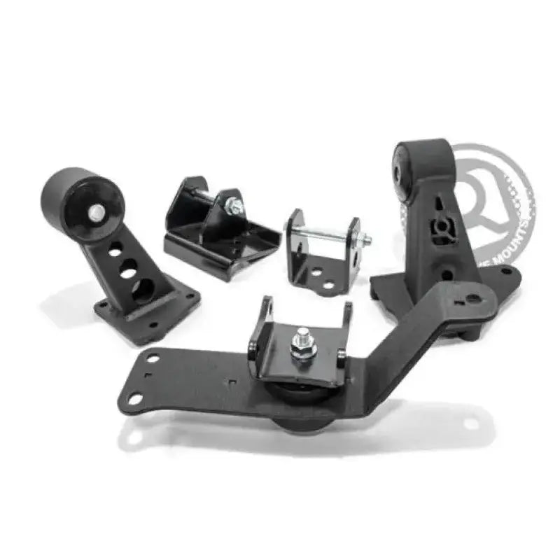 Black steel engine mounts for Honda S2000 with black steel bushings