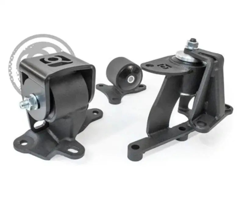 Black steel engine mounts with 75A bushings for 88-91 Prelude H-Series engines