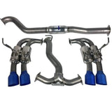 Automotive exhaust system with blue tips for Invidia WRX STI Gemini 101mm quad cat-back exhaust