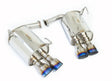 Shiny dual-tipped exhaust mufflers with quad tip and single layer titanium for Subaru STI