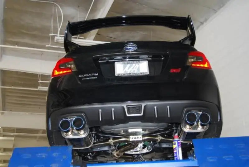 Invidia 15+ Subaru WRX/STI 4Dr Q300 Twin Outlet Rolled Titanium Burnt Quad Tip Cat-Back Exhaust - HS15STIG3T