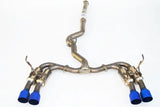 Stainless steel exhaust with blue titanium quad 101mm tips for Invidia WRX/STi Gemini