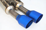 Blue finish titanium quad 101mm tip on Invidia WRX/STi Gemini exhaust system