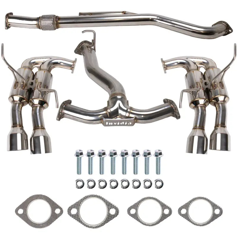 Invidia 2022+ Subaru WRX Gemini Single Layer Quad Stainless Steel Tip Cat-Back Exhaust - HS22WRXGM4SS