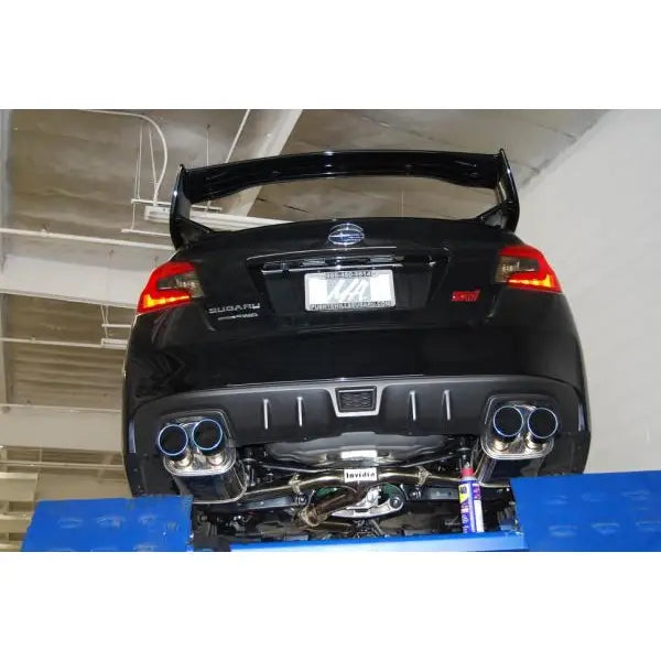 Invidia HS15STIG3T Invidia 15+ Subaru WRX/STI 4Dr Q300 Twin Outlet Rolled Titanium Burnt Quad Tip Cat-Back Exhaust - HS15STIG3T