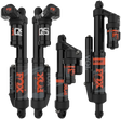 Four Fox Racing Shox mountain bike rear shocks with black bodies and orange branding for Iqs Shock Kit Pol 1.5 Float 3 Iqs Lw