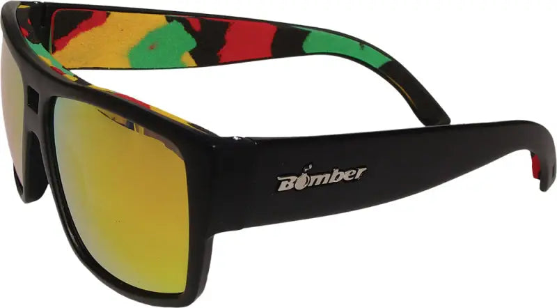 Ire101-Rm-Rsta Bomber Irie Bomb Floating Eyewear Matte Black W/Red Mirror Lens 