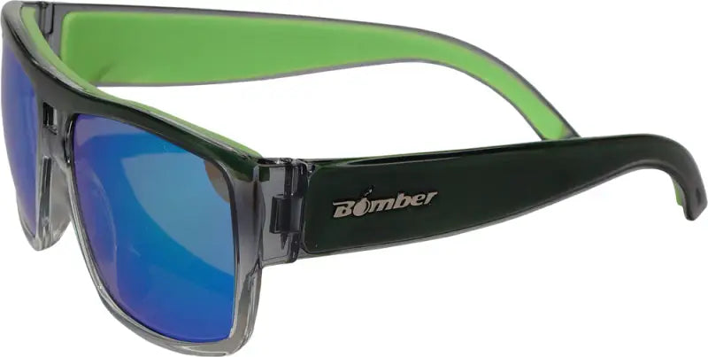Ire104-Gm-Gf Bomber Irie Bomb Floating Eyewear Crystal Smoke W/Grn Mirror 