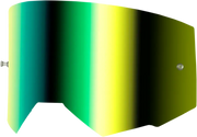 Single Lens W/ Post Adult W/ Iridescent Grn Mirror Lens - FLY RACING