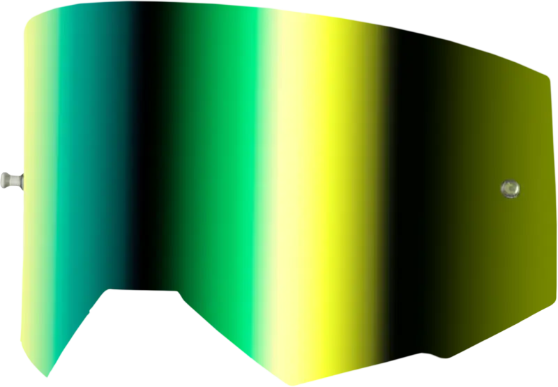 Single Lens W/ Post Adult W/ Iridescent Grn Mirror Lens - FLY RACING