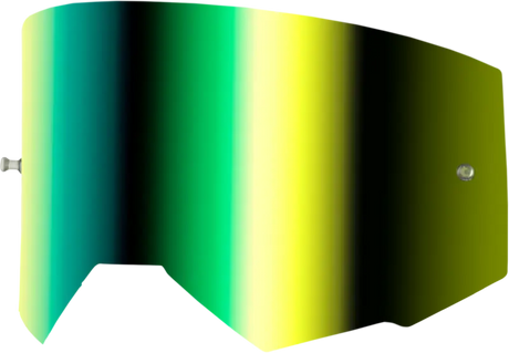 Single Lens W/ Post Adult W/ Iridescent Grn Mirror Lens - FLY RACING