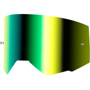 Single Lens W/ Post Adult W/ Iridescent Grn Mirror Lens - FLY RACING