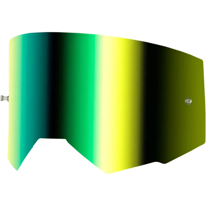 Single Lens W/ Post Adult W/ Iridescent Grn Mirror Lens - FLY RACING