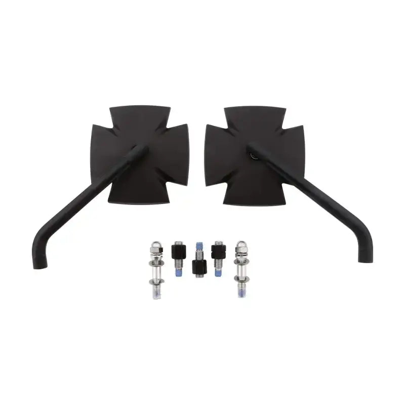 HIGHSIDER Iron Cross Mirror Pair Black for Powersports