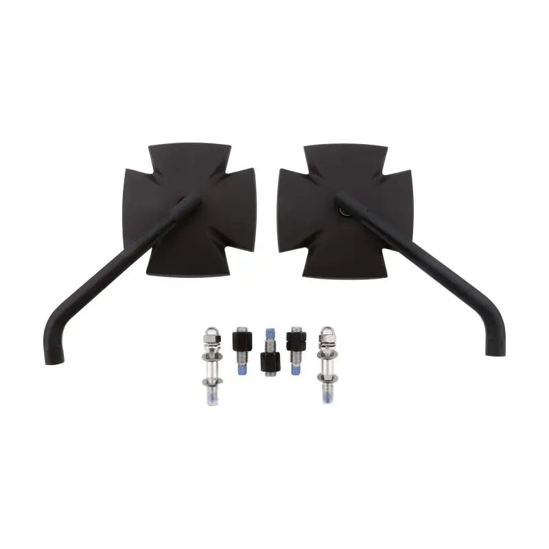 HIGHSIDER Iron Cross Mirror Pair Black for Powersports