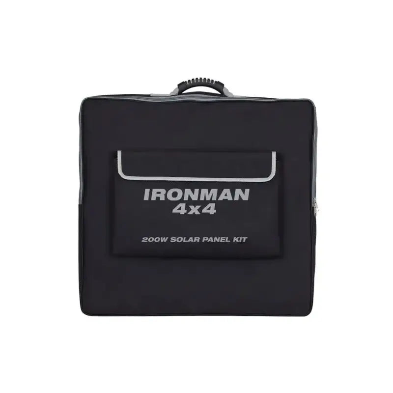 Ironman 4x4 iSolar200 portable solar panel kit, 200W black and gray with handle