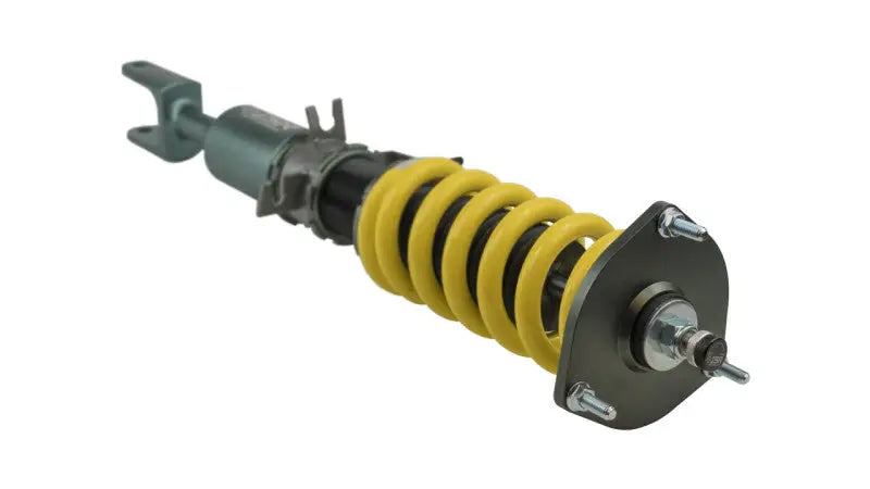 Yellow coil-over shock absorber from ISR Performance Pro Series Coilovers for Nissan 350z