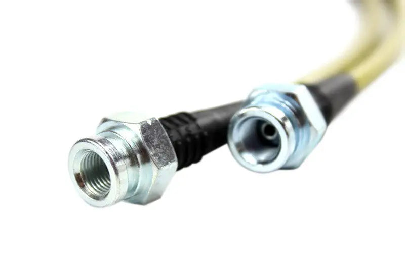 ISR Performance Stainless Steel Rear Brake Lines for Nissan 240sx 300zx Z32 Conversion - Close-up View.