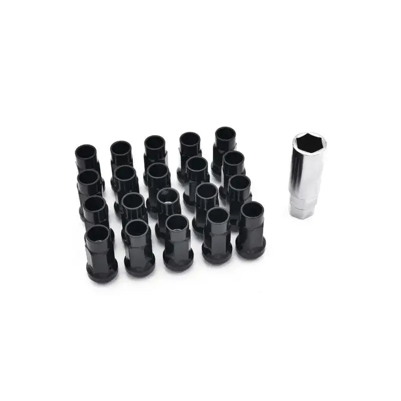 ISR Performance Steel 50mm Open Ended Lug Nuts M12x1.25 - Black - Wheel and Tire Accessories