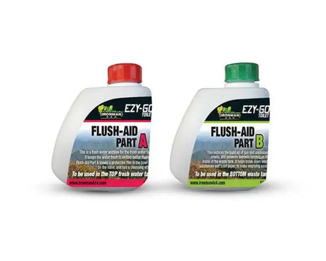 Two bottles of flush aid for toilet from ITOILETA+B IRONMAN 4X4 Ezy-Go line