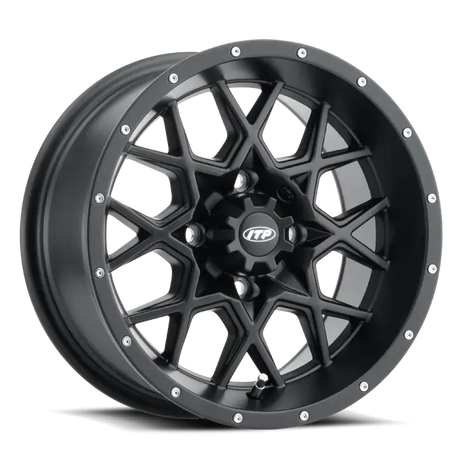 ITP Hurricane 12x7 / 4x110 BP / 2+5 Offset Matte Black Wheel - RV and Auto Parts