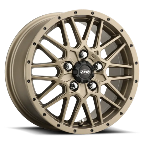 Bronze-colored off-road ITP Hurricane 14x7 wheel with 5+2 offset and 4x137 bolt pattern