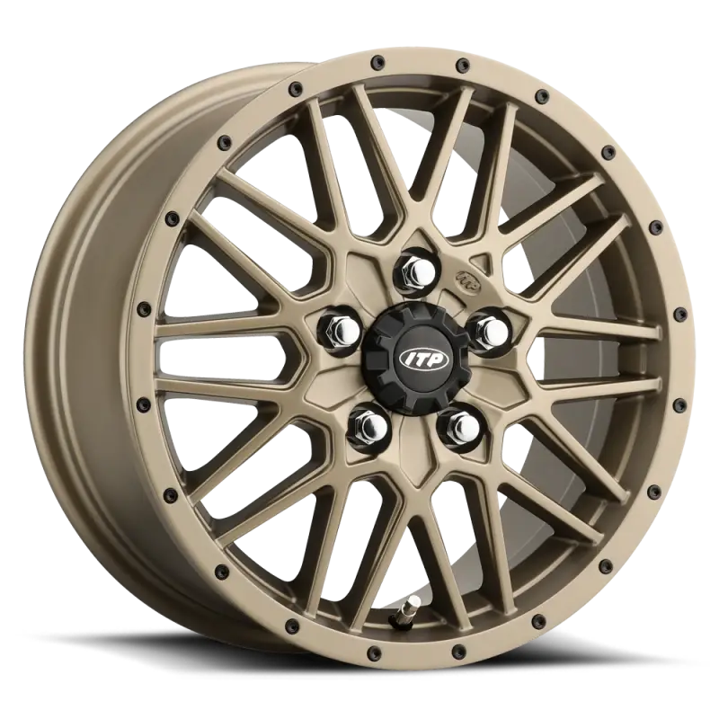 Bronze-colored off-road ITP Hurricane 14x7 wheel with 5+2 offset and 4x137 bolt pattern