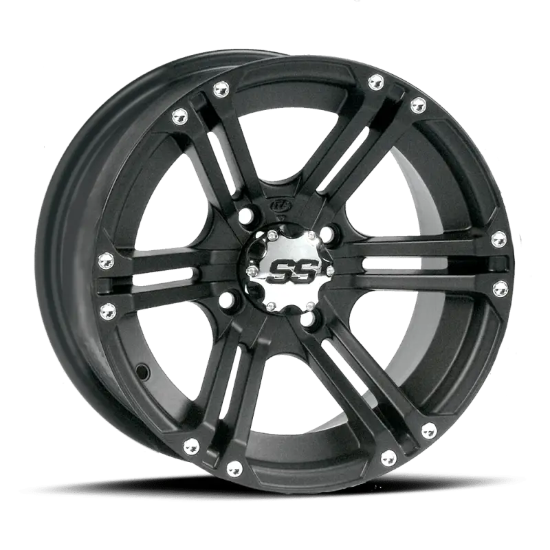ITP SS 212 12x7 / 4x110 BP / 2+5 Offset Black Wheel - ITP