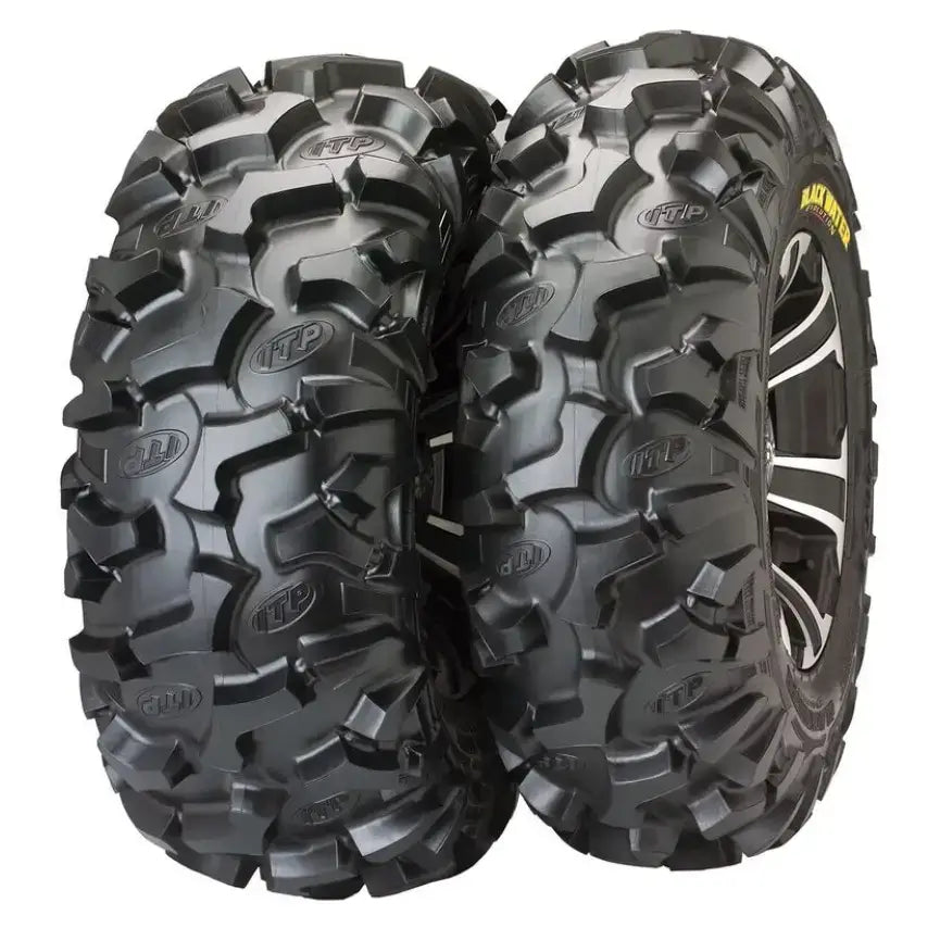 Two blackwater evol off-road tires for ITP Tires Blackwater models in rugged terrains