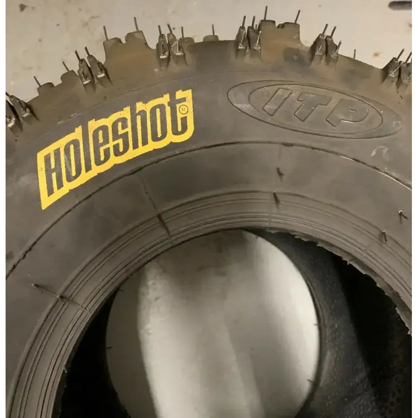 ATV tire with knobby tread from ITP Tires Holeshot MXR6 series for off-road fun