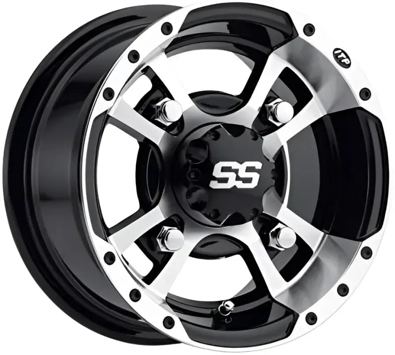 Black and silver SS wheel for off-road vehicle ITP Tires SS Alloy 112 10x5