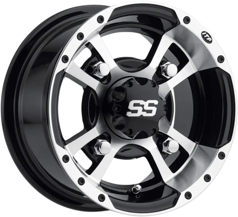 Black and silver off-road wheel for off-road vehicle ITP Tires SS Alloy 112 10x5
