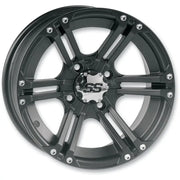 Black alloy wheel with silver accents for ITP Tires SS Alloy 212 bolt pattern