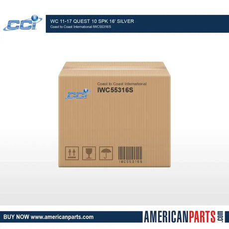 Cardboard box packaging for IWC55316S Coast2Coast Wc 11-17 Quest 10 Spk 16' Silver wheels by Coast to Coast International.