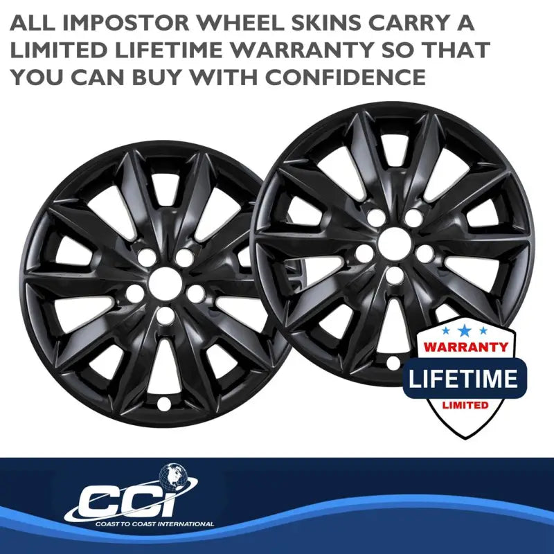 IWCIMP481BLK Coast2Coast WS 14-18 Chrome Gloss Black 17" 10 Spoke Wheel, lifetime warranty, sleek black with chrome accents by CCI