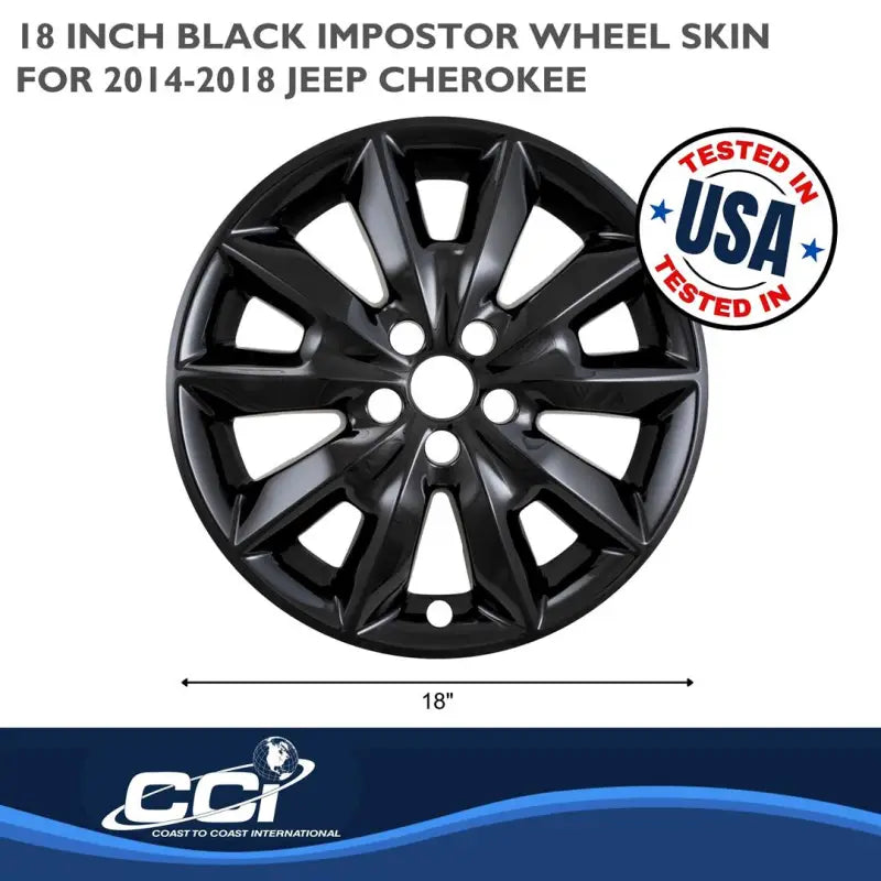 IWCIMP481BLK Coast2Coast WS 14-18 Chrome Gloss Black 17" 10 Spoke Wheel for Jeep Cherokee.