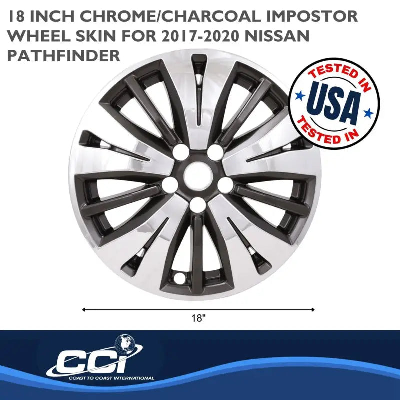IWCIMP488CC Coast2Coast WS 17-20 Pathfinder Chrome/Charcoal 18’’ 15 Spoke - Wheel Skin